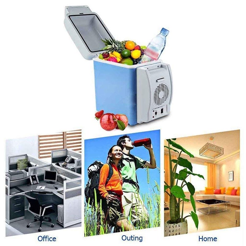 Abhira 7.5L Mini Car Refrigerator Portable Thermoelectric Car Compact Fridge Freezer DC 12V Travel Home Electric Cooler and Warmer Durable Portable Cold Compact Fridge - Image 2