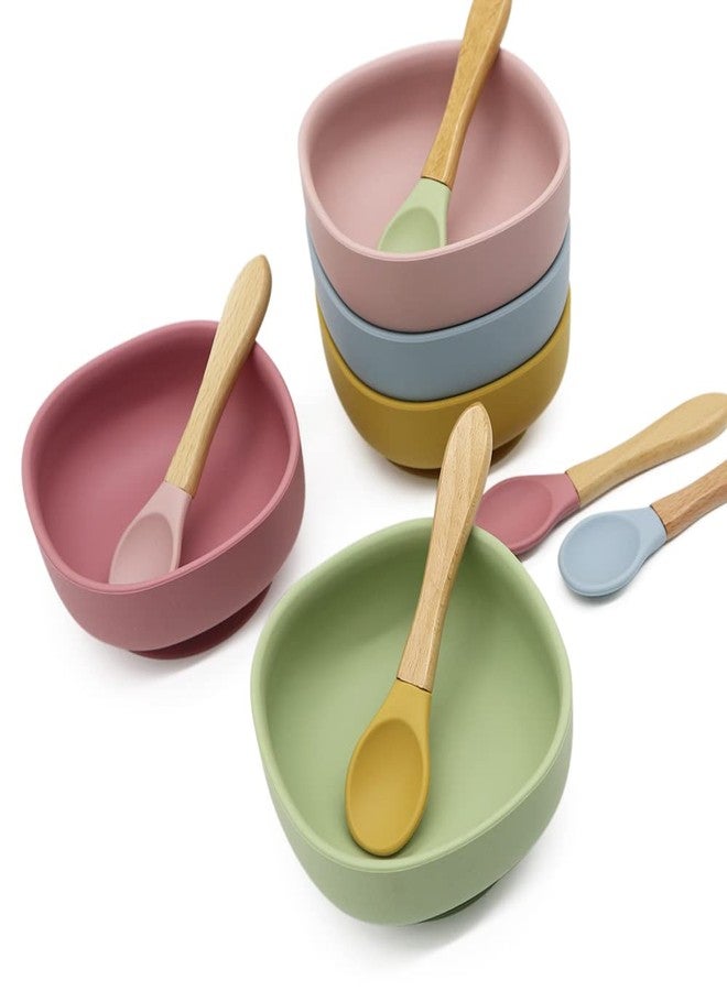 Vianz Food Grade Silicon Meal Set for Baby, BPA Free, Microwave Dishwasher Safe, Bowl with Suction, Spill Proof, Food Training, Useful Gift for Kids (Pista Green, 4) - Image 2