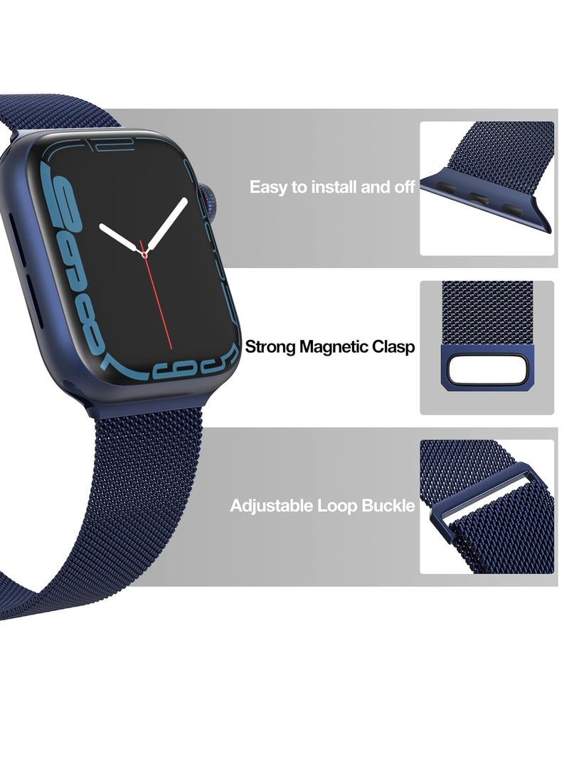 Milanese Stainless Steel Strap 42mm 44mm 45mm 49mm Compatible with Apple Watch - Image 3