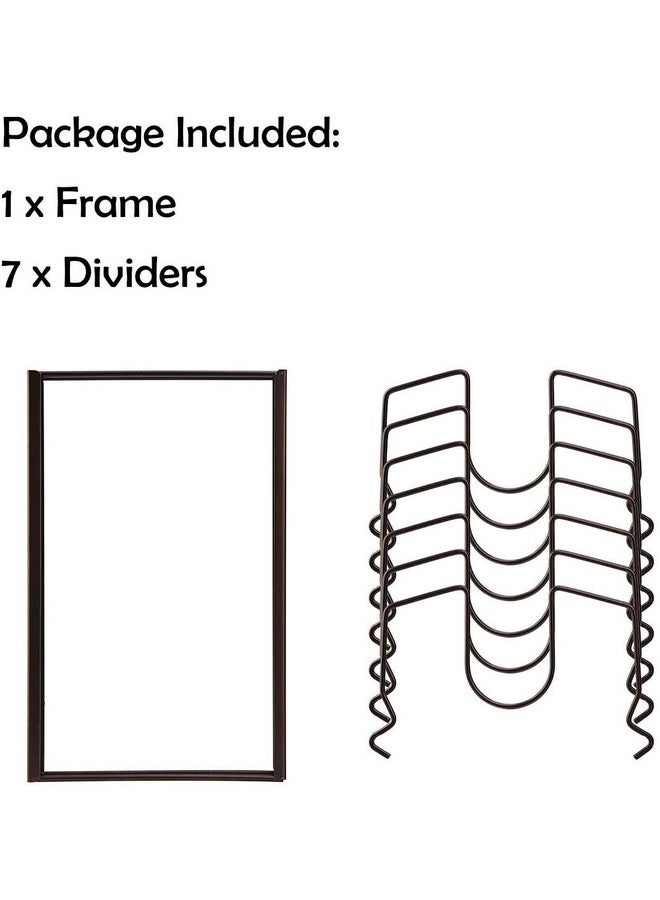 TopLife منظم أغطية الأواني من توبلايف للخزائن وسطح العمل، لحامل أغطية 7+ مقلاة وأواني الخبز مع 7 أقسام قابلة للتعديل - بني - Image 5