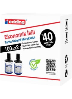 Legamaster Edding 2 Pack Marker Ink 100 Ml - Black 
