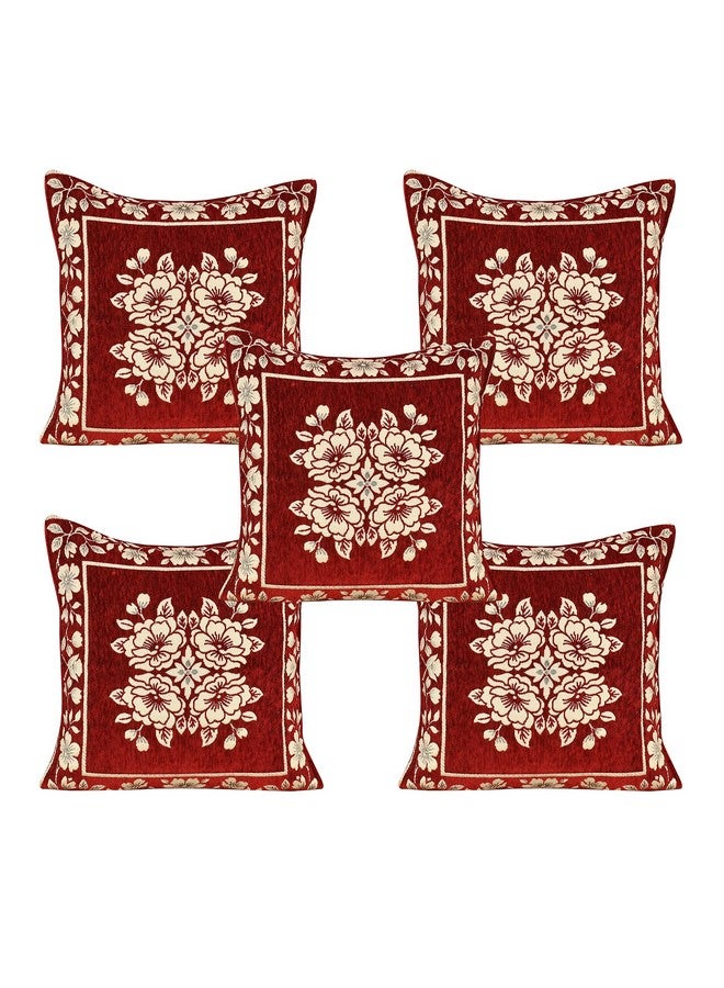 Dazzling DECOR Sofa Seater Slip Covers 5 Seater with Cushion and Table Cover - 3+2 Seater Velvet Sofa Cover Set for Single Sofa Couch - Latest Sofa Seat Protector Slip Back Covers, 2702_Maroon - Image 3