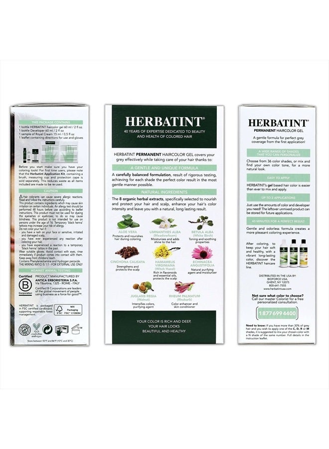 Herbatint Permanent Haircolor Gel, 7C Ash Blonde, Alcohol Free, Vegan, 100% Grey Coverage - 4.56 oz - Image 2