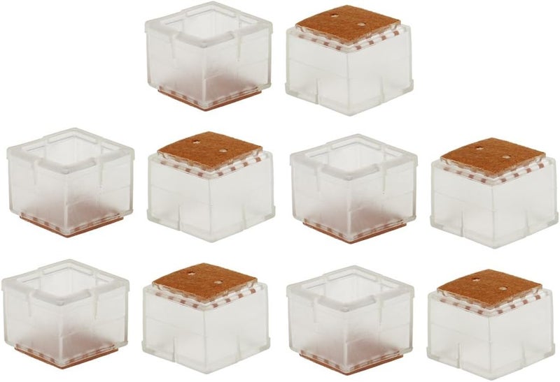klarako 10 Pieces Chair Leg Caps Feet Pads Furniture Table Covers Floor Protector Silicone Round Square Rectangle Legs klarako30klarako35mm - Image 2