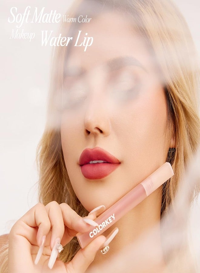 COLORKEY Soft Matte Water Lip Tint, Matte Finishs, Long-Lasting, Moist Fit Without Stickiness, Moisturized, Waterproof, Liquid Lipstick, Nude lip color (R347 Night Rose) - Image 5