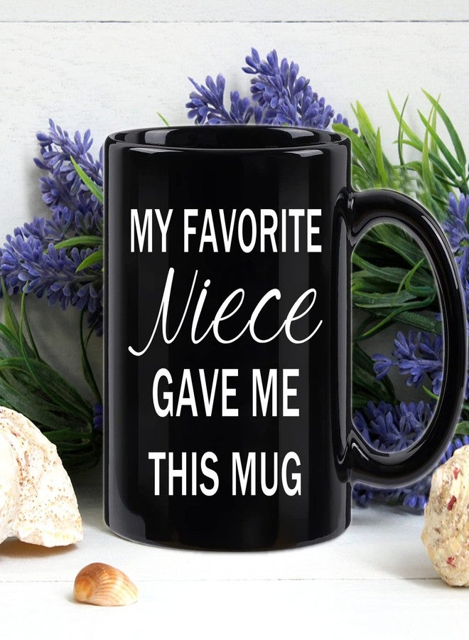 WENSSY Uncle Gifts, My Favorite Niece Gave Me This Mug, Birthday Father's Day Gift for Uncle 11 Oz Black - Image 3