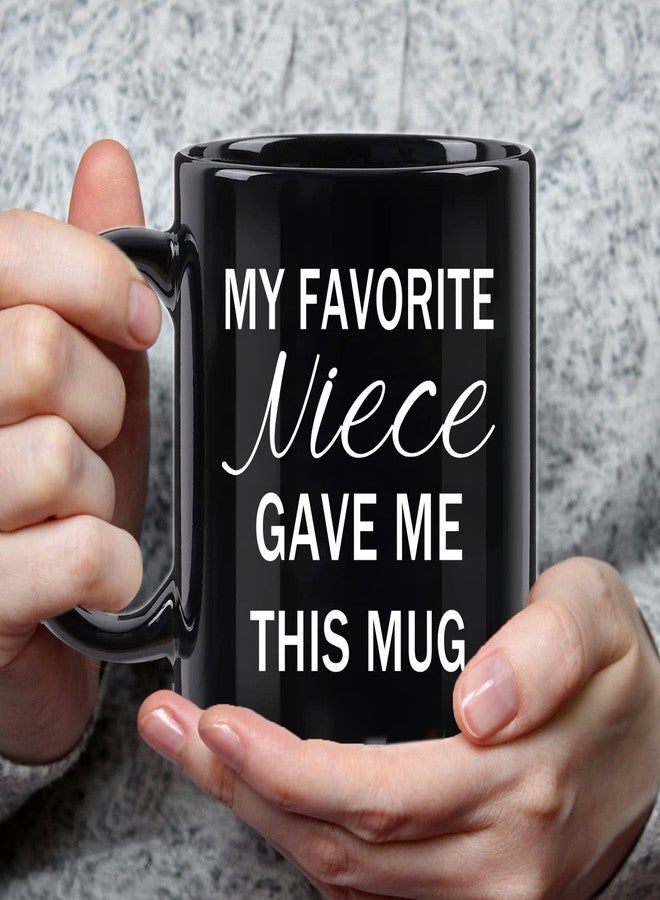 WENSSY Uncle Gifts, My Favorite Niece Gave Me This Mug, Birthday Father's Day Gift for Uncle 11 Oz Black - Image 2