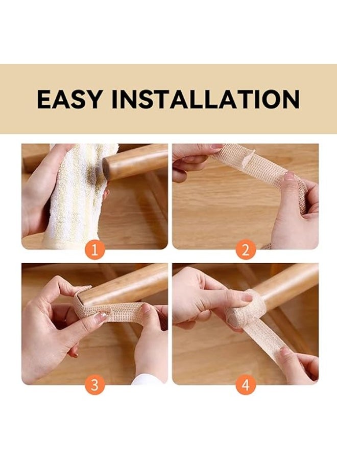 1 Roll 2.5cm Width x 4m Length Adhesive Bandage Tape,Skin Color Plaster Roll,Breathable High Elastoplast Tape,Tearable Anti Slip Fabric Plaster Roll,for Stool Leg Silent Anti-Scratch - Image 2