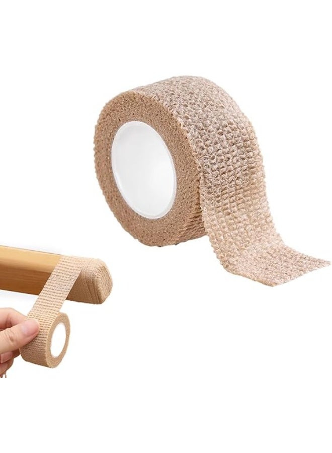 1 Roll 2.5cm Width x 4m Length Adhesive Bandage Tape,Skin Color Plaster Roll,Breathable High Elastoplast Tape,Tearable Anti Slip Fabric Plaster Roll,for Stool Leg Silent Anti-Scratch - Image 1
