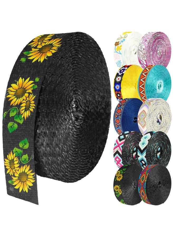 Grosun 1.5 inch Patterned Nylon Webbing Belt Webbing Straps Purse Straps Backpack Straps Nylon Belt for Seatbelt, Bags, Backpacks, Luggage (A, 3.3 Yards) - Image 1