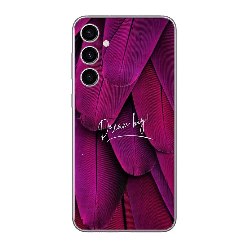 FCS Printed Designer Vinyl Mobile Back Skin Sticker for Samsung Galaxy A34 (Pink Feather -57) - Image 1