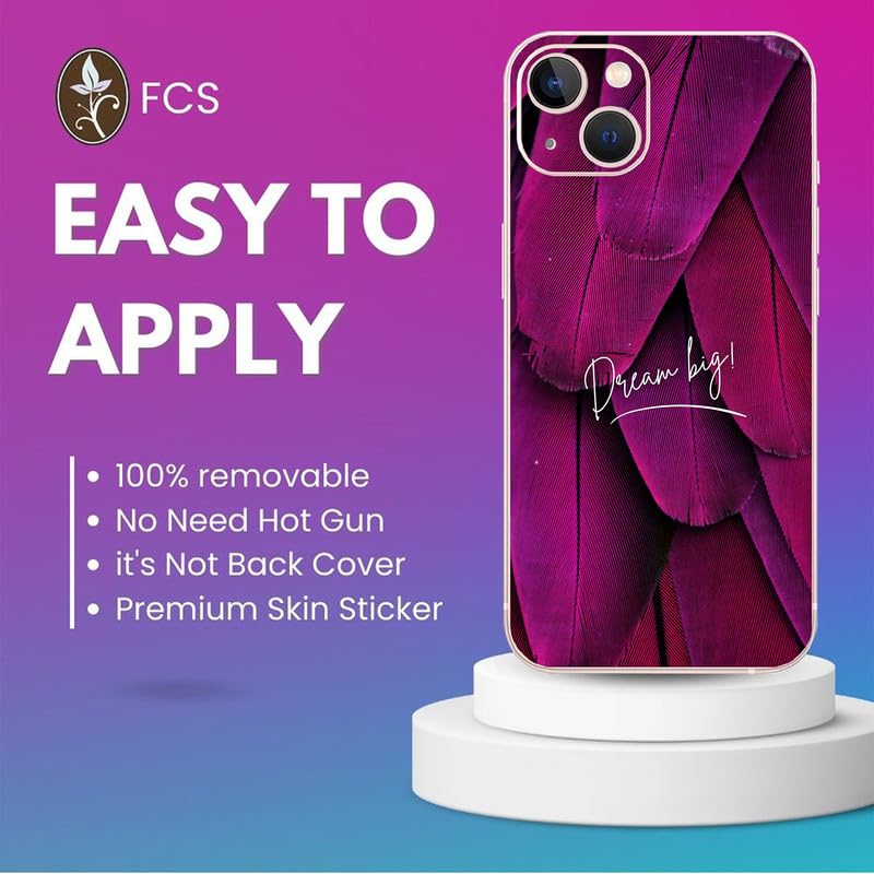 FCS Printed Designer Vinyl Mobile Back Skin Sticker for Samsung Galaxy A34 (Pink Feather -57) - Image 4