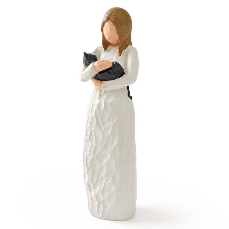 Cuayaes Black Cat Memorial Gifts for Women, Resin Cat Figurines Decor for Cat Lovers, Pet Friendship Guardian Angel Statue, Loss of Cat Sympathy Gift Remembrance Gifts for Cat Mom - Image 1