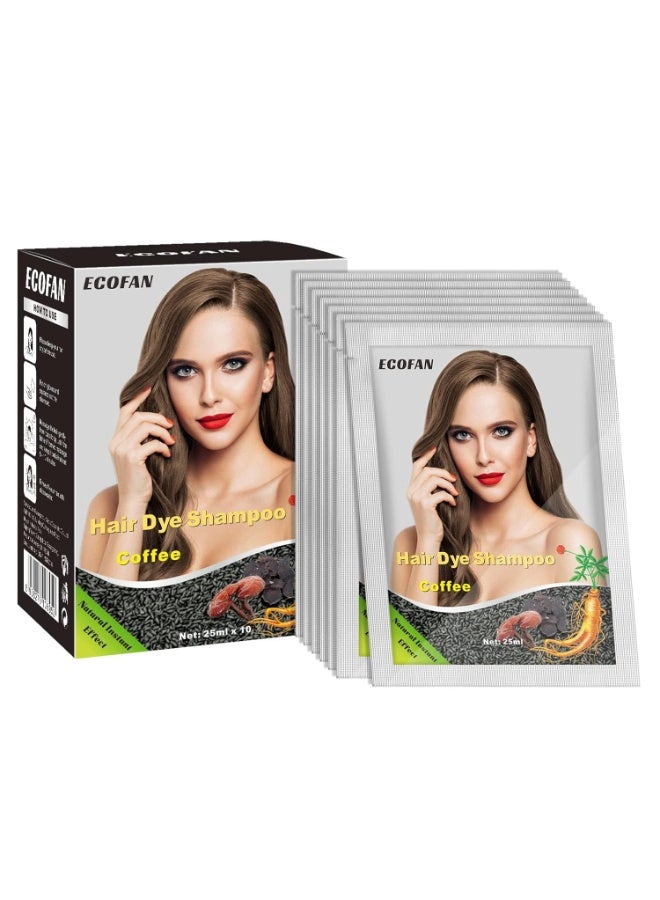 25ml*10pcs coffee hair Dye shampoo(10 pieces)