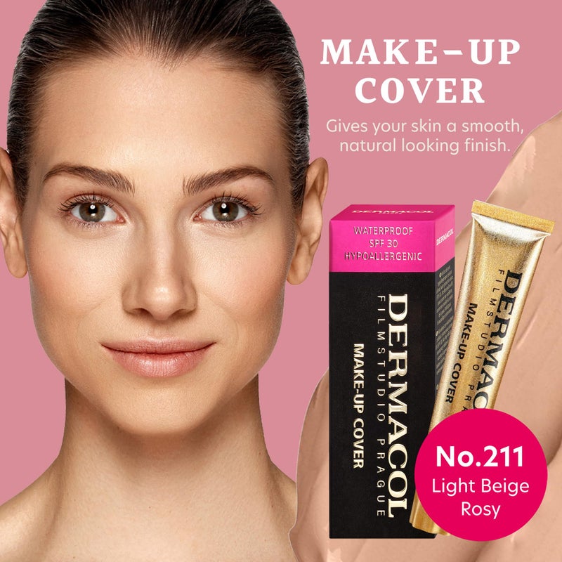 Dermacol Mini Full Coverage Foundation 13g, Liquid Matte Makeup with SPF 30, Waterproof Foundation for Oily Skin, Acne & Under Eye Bags, Long-Lasting Makeup Products Shade - 211 - Image 2