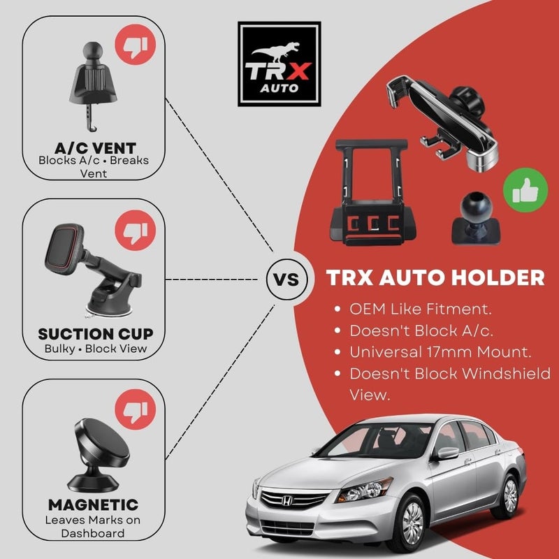 TRX AUTO Phone Holder Mount - Gravity Phone Holder for Honda Accord 2008-2013 - Image 2
