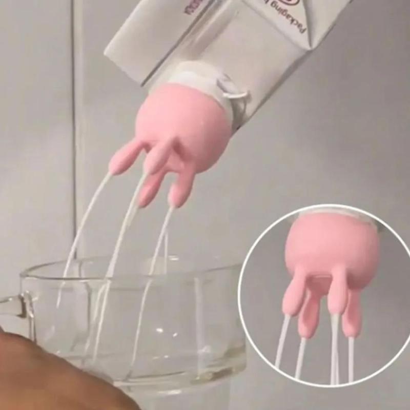 مجموعة خَبز صغيرة الحجم 10سم × 5سم مثالية للمطابخ الضيقة - غطاء حليب بتصميم قُمع فريد لسكب دون انسكاب - إكسسوار مطبخ وردي ممتع بتقنية الطباعة ثلاثية الأبعاد - Image 4