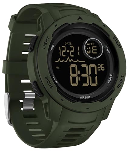 findtime Men's Digital Watch Waterproof Sports Watches Tactical Military Stopwatch Alarm 12/24H Outdoor Mens Wristwatch for Running Swimming Relojes para Hombres Army Green - Image 1