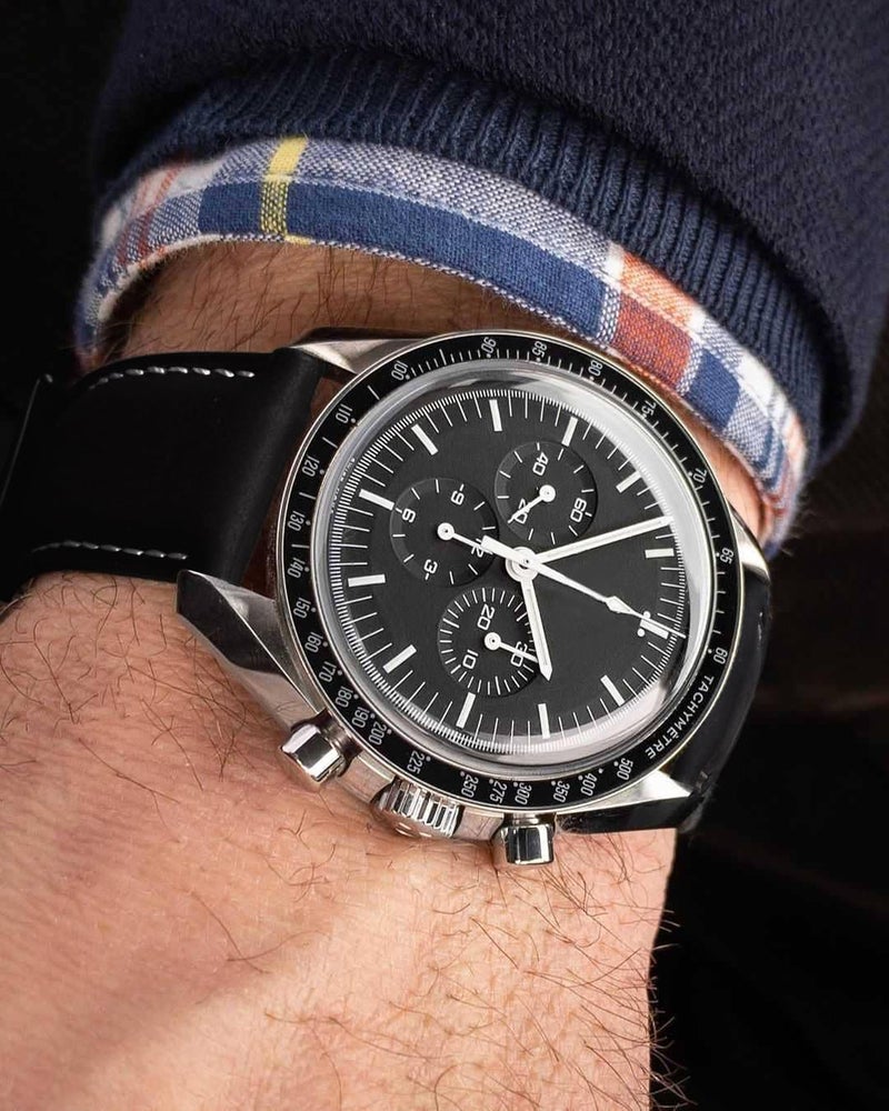 Ritche Quick Release Leather Watch Band 18mm 19mm 20mm 21mm 22mm 23mm 24mm Leather Watch Strap, Black & White & Black, 20mm, Vintage - Image 3