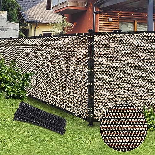 BADAO Brown 6FT X 50FT Outdoor Privacy Screen Fence & Mesh Shade Net Cover, Ideal for Garden and Backyard - Enhances Privacy for Fencing & Chain Link, Perfect for Patio Privacy Wall, Slats，Freestanding - Image 1