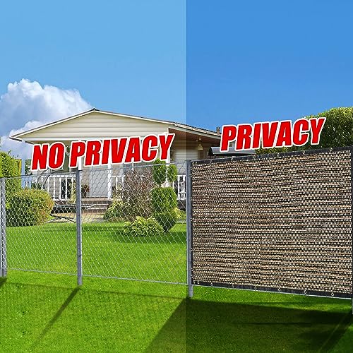 BADAO Brown 6FT X 50FT Outdoor Privacy Screen Fence & Mesh Shade Net Cover, Ideal for Garden and Backyard - Enhances Privacy for Fencing & Chain Link, Perfect for Patio Privacy Wall, Slats，Freestanding - Image 5