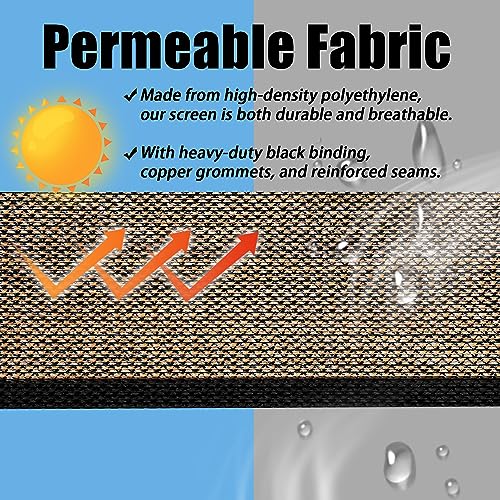 BADAO Brown 6FT X 50FT Outdoor Privacy Screen Fence & Mesh Shade Net Cover, Ideal for Garden and Backyard - Enhances Privacy for Fencing & Chain Link, Perfect for Patio Privacy Wall, Slats，Freestanding - Image 4