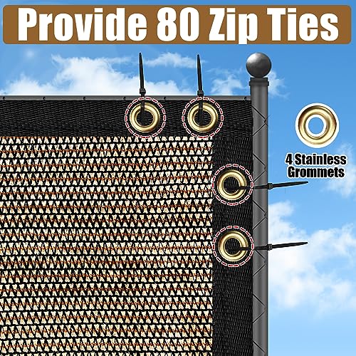 BADAO Brown 6FT X 50FT Outdoor Privacy Screen Fence & Mesh Shade Net Cover, Ideal for Garden and Backyard - Enhances Privacy for Fencing & Chain Link, Perfect for Patio Privacy Wall, Slats，Freestanding - Image 3
