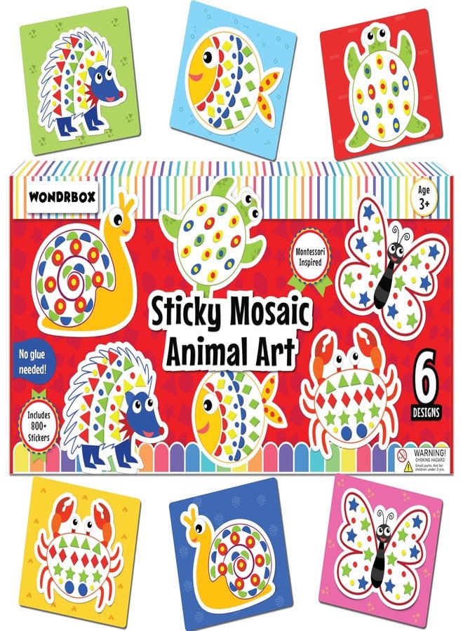 WONDRBOX Sticker Art Activity - Animal, Mess-Free Fun for Kids, 800+ 3D Foam Stickers, Craft Kits, DIY Scrapbooking Activity, Gifts for Boys & Girls Ages 3, 4, 5, 6, 7 - Image 1