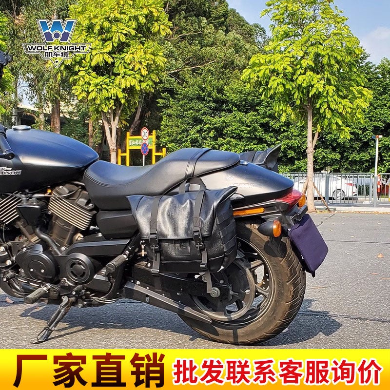 Muscle Car Wolf Suitable For Harley Street500/750 Side Bag Side Bag Can Be Installed Helmet Half Helmet Full Helmet With Lock Fast - Image 2
