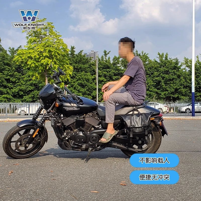 Muscle Car Wolf Suitable For Harley Street500/750 Side Bag Side Bag Can Be Installed Helmet Half Helmet Full Helmet With Lock Fast - Image 3