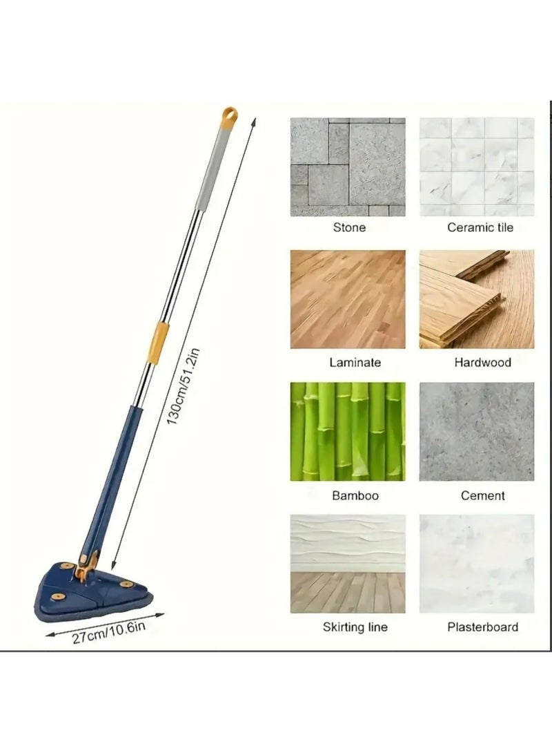 ممسحات بلاط ثلاثية القابض قابلة للتمديد ممسحات ثلاثية 360 درجة ممسحات ضغط أدوات تنظيف الجدران والأسقف ذاتية الدوران - Image 2
