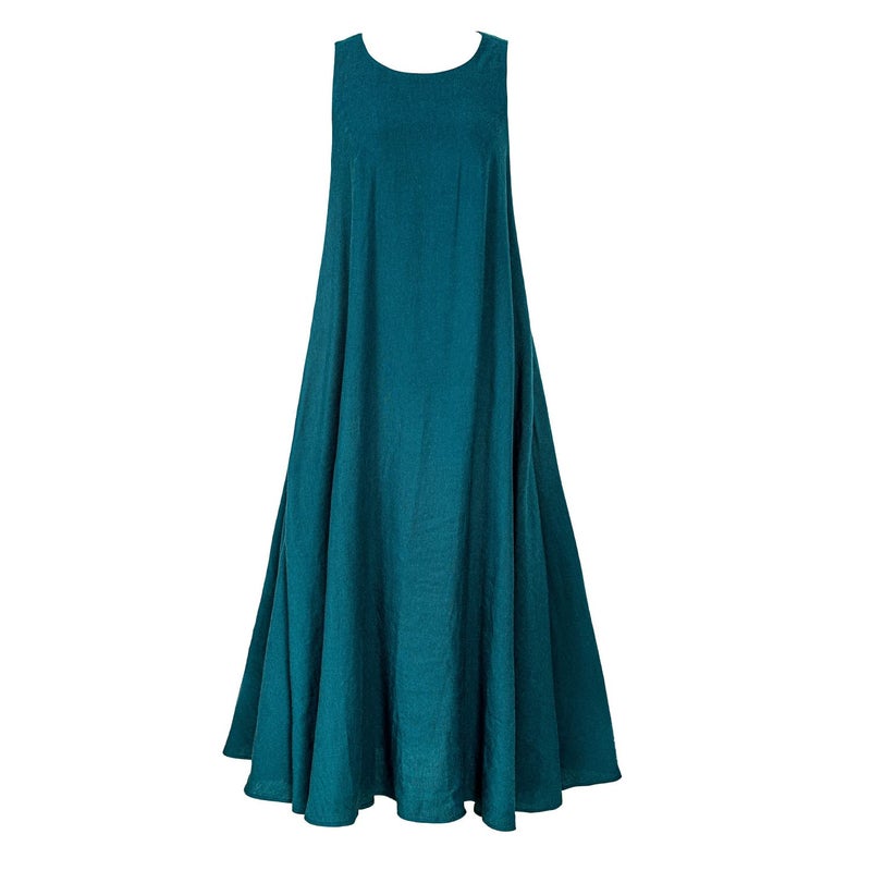 Rainday Women's Linen Dress Sleeveness Loose Dresses Casual Maxi Dress with Pockets(Z3019GN,XL) - Image 4