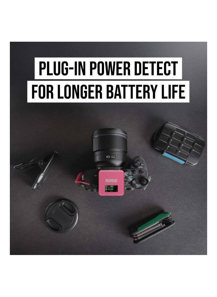 رود نظام ميكروفون لاسلكي مدمج Rode Wireless GO (الجيل الثالث)، وردي WIGOGEN3 - Image 4