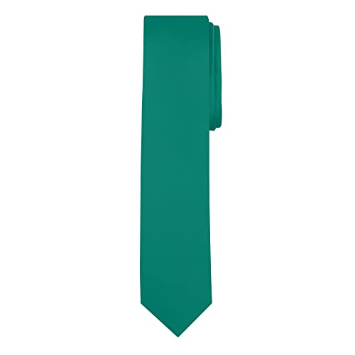Jacob Alexander Men's Skinny Width 2" Solid Color Tie - Kelly - Image 1