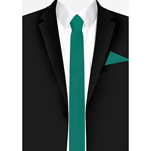 Jacob Alexander Men's Skinny Width 2" Solid Color Tie - Kelly - Image 3