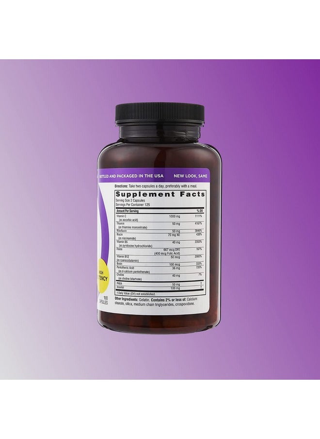 Twinlab - Stress Bcomplex Caps Energy Support Supplement With Vitamin B12 And B6100 Capsules - Image 1
