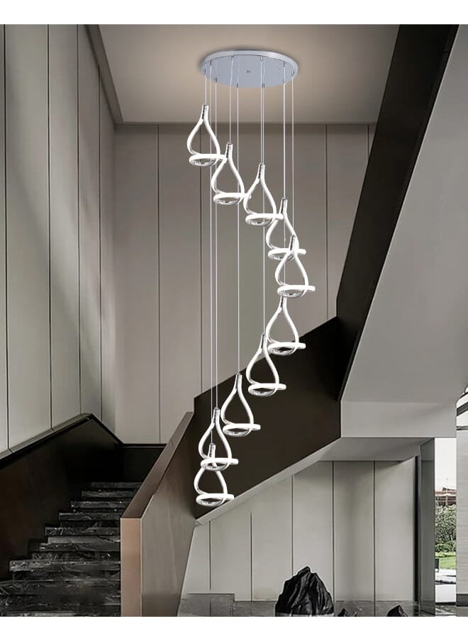 Best Power Modern LED 10 Lights Chandelier 6890-10 – 3 Lighting Levels, 276W, Adjustable Length up to 250 cm – Sleek Contemporary Design for Living Rooms, Dining Areas, and Bedrooms  - Image 1