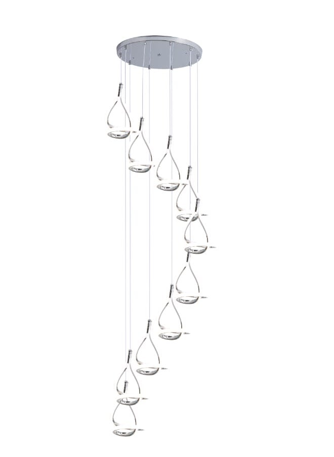 Best Power Modern LED 10 Lights Chandelier 6890-10 – 3 Lighting Levels, 276W, Adjustable Length up to 250 cm – Sleek Contemporary Design for Living Rooms, Dining Areas, and Bedrooms  - Image 2