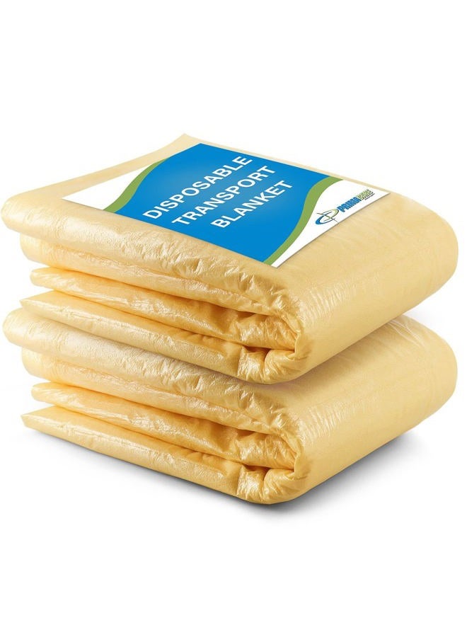 PRIMACARE CB-6821 Disposable Transport Blanket, 90" Length x 60" Width, Yellow - Image 1
