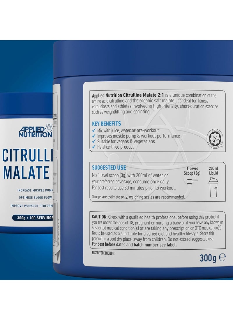 Applied Nutrition Citrulline Malate 2:1 300g 100 Serving Unflavored