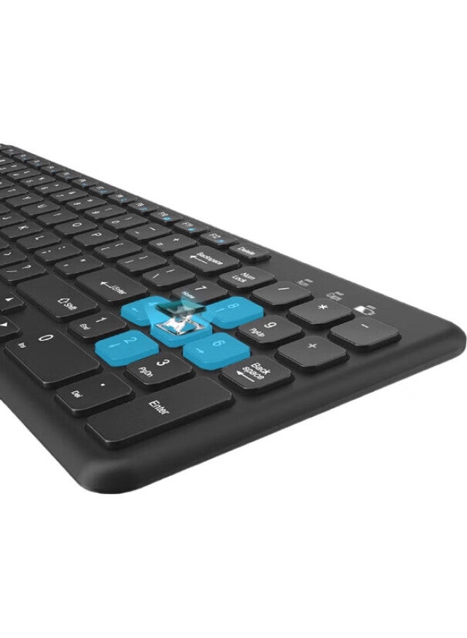 B.O.W Hangshi Hw156C Wireless Keyboard, Chocolate Keys, Ultra-Thin Portable Keyboard, Compatible With Laptops And Desktops, Office And Home Use Keyboard, Black - Image 1