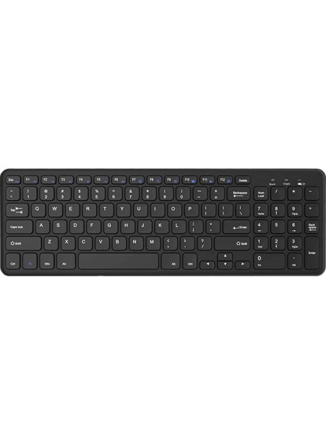 B.O.W Hangshi Hw156C Wireless Keyboard, Chocolate Keys, Ultra-Thin Portable Keyboard, Compatible With Laptops And Desktops, Office And Home Use Keyboard, Black - Image 3