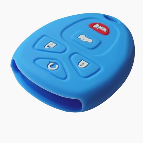 HEARTMEET Silicone Keyless Entry Remote Control Key Fob Cover Case Protector Replacement for Buick Gmc Chevrolet Cadillac Special KOBGT04A（ Light Blue） - Image 2