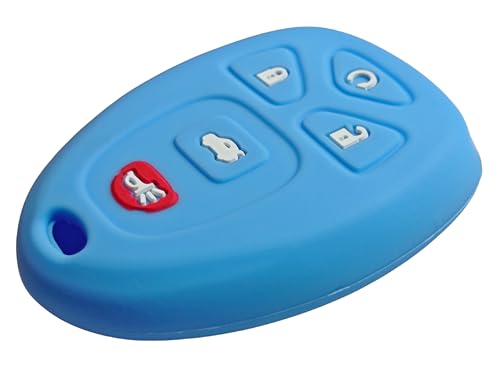 HEARTMEET Silicone Keyless Entry Remote Control Key Fob Cover Case Protector Replacement for Buick Gmc Chevrolet Cadillac Special KOBGT04A（ Light Blue） - Image 4