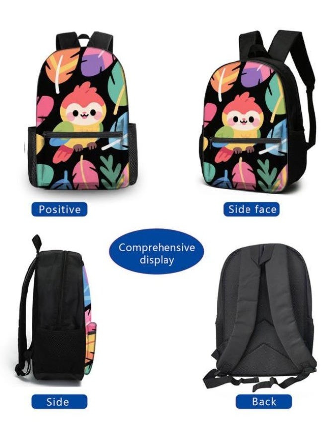Cute backpack three-piece set, unique design, campus fashion item (for primary and secondary schools, children) - 3  - Image 3