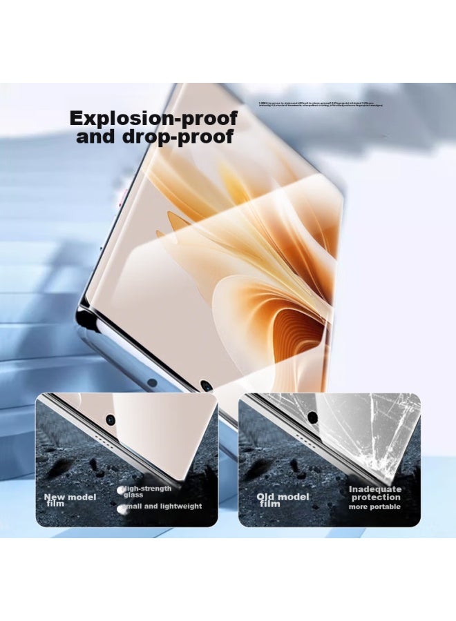KOOLIFE حماية شاشة زجاجية مقساة من Koolife لهاتف Oppo Reno 11، فيلم زجاجي منحني بتغطية كاملة، فيلم واقي فائق النحافة HD مضاد للغبار ومضاد للسقوط ومضاد لبصمات الأصابع - Image 4