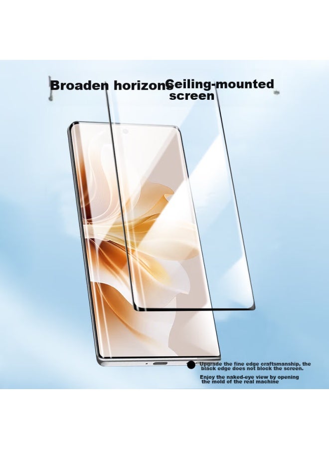 KOOLIFE حماية شاشة زجاجية مقساة من Koolife لهاتف Oppo Reno 11، فيلم زجاجي منحني بتغطية كاملة، فيلم واقي فائق النحافة HD مضاد للغبار ومضاد للسقوط ومضاد لبصمات الأصابع - Image 3