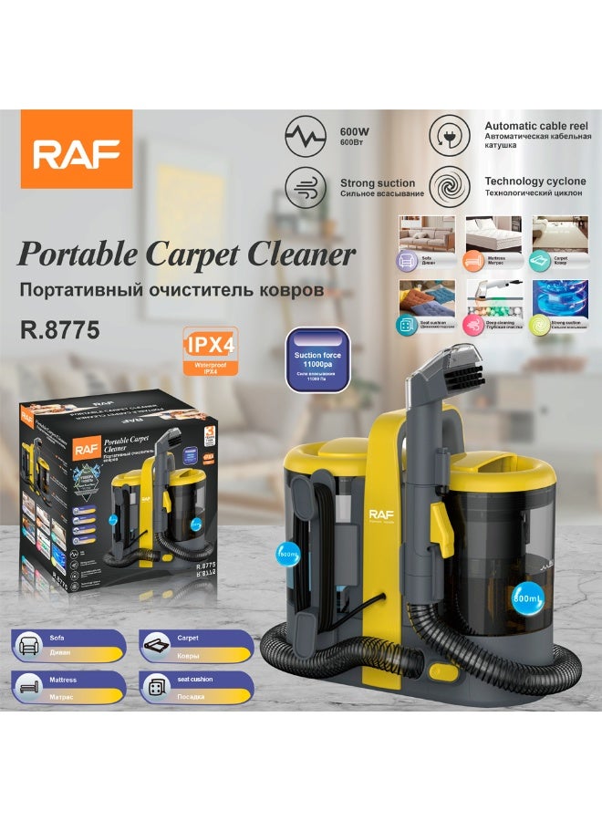 RAF Electronic Hardware Deep Cleaning Carpet + Upholstery Spot Cleaner Machine 600W 15KPA Power with Dual Tanks (1500ml Clean + 800ml Dirty), ortable Upholstery Cleaner for Carpet, Sofa, Mattress & Car Interior - Image 2