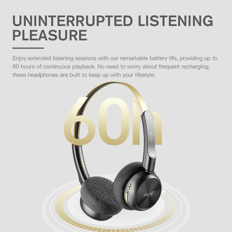 iKF R1 Wireless Bluetooth Headphones, Retro Classic Lightweight Headset, Builti-in Mic, 60H Playback, Dual Device Connectivity, Low Latency, App Customization,Throwback 80s 90s,OOTD - Image 5