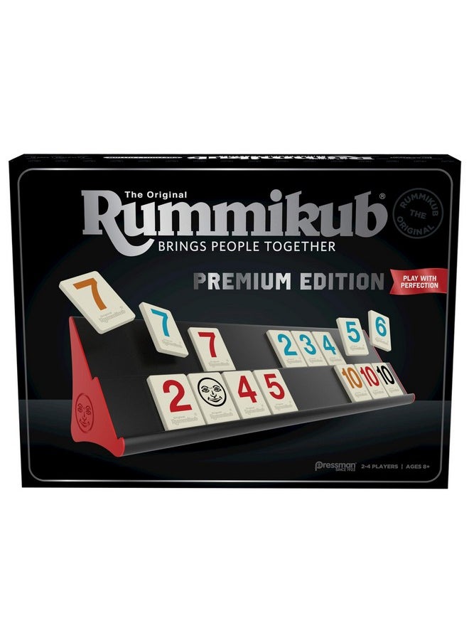 Pressman - Rummikub Premium Edition by Pressman - Features Racks - Large Number Engraved Tiles and a Storage Bag for The Ultimate Rummikub Experience by Pressman , Silver - Image 1